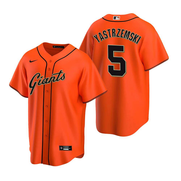 Men's San Francisco Giants #5 Mike Yastrzemski Alternate Cool Base MLB Orange Jersey