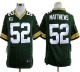 Nike Green Bay Packers #52 Clay Matthews Green Team Color With C Patch Men's Stitched NFL Game Jersey