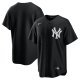 Men's New York Yankees Nike Black/White Official Replica Jersey