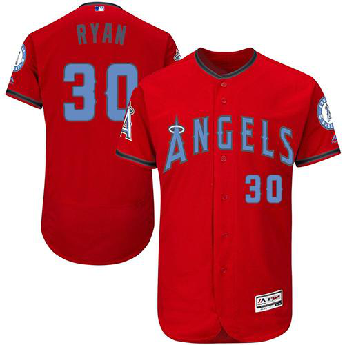 Los Angeles Angels of Anaheim #30 Nolan Ryan Red Flexbase Collection 2016 Father's Day Stitched MLB Jersey