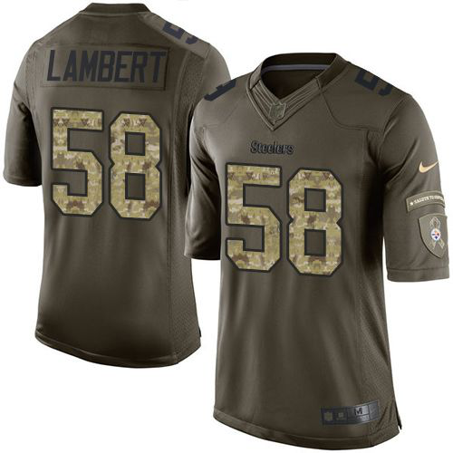 Nike Pittsburgh Steelers #58 Jack Lambert Green Men's Stitched NFL Limited Salute to Service Jersey