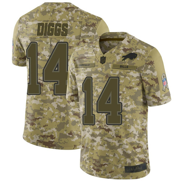 Youth #14 Stefon Diggs Buffalo Bills 2018 Salute to Service Camo Limited Jersey