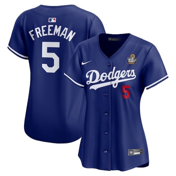 Women's #5 Los Angeles Dodgers Freddie Freeman Nike Royal 2024 World Series Alternate Limited Player Jersey