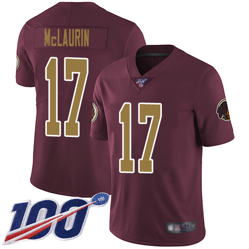 Washington Redskins #17 Terry McLaurin Burgundy Red Alternate Men's Stitched NFL 100th Season Vapor Limited Jersey