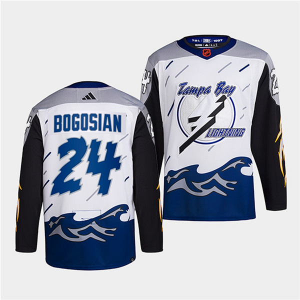 Men's Tampa Bay Lightning #24 Zach Bogosian White 2022 Reverse Retro NHL Jersey