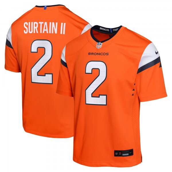 Youth Denver Broncos Patrick Surtain II Nike Orange Game Jersey