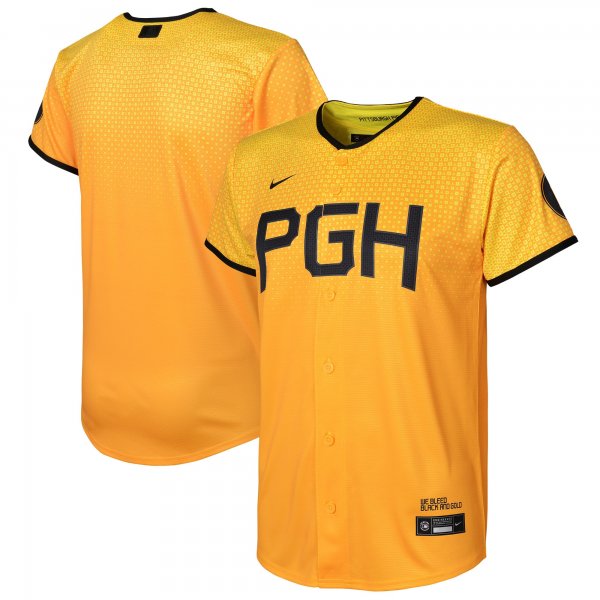 Youth Pittsburgh Pirates  Nike Gold City Connect Replica Jersey