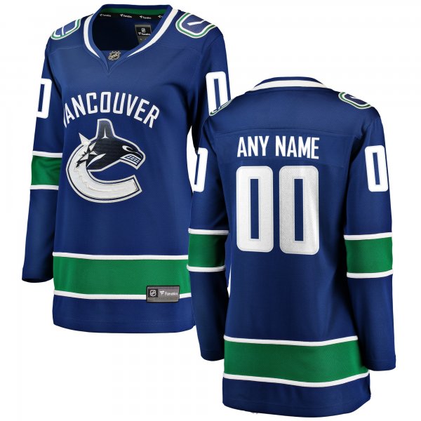 Women's Vancouver Canucks Fanatics Blue Home Breakaway Custom Jersey