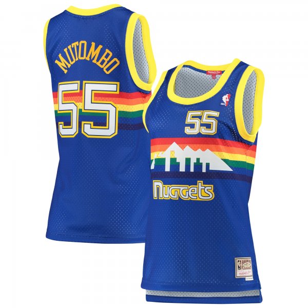 Women's Denver Nuggets Dikembe Mutombo Mitchell & Ness Royal 1991/92 Hardwood Classics Swingman Jersey