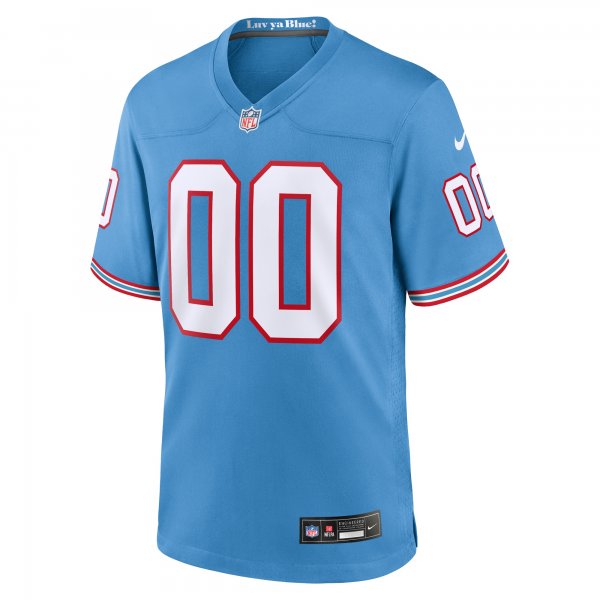 Men's Tennessee Titans Nike Light Blue Oilers Throwback Custom Game Jersey