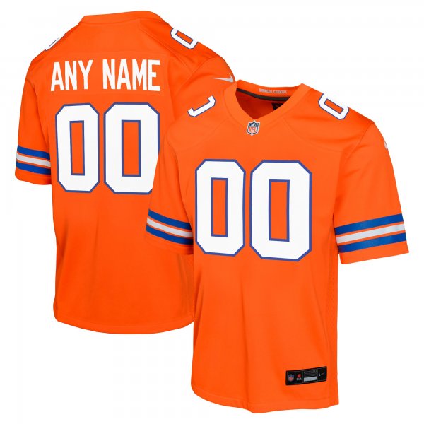 Youth Denver Broncos Orange Custom Jersey