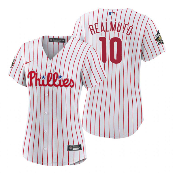 Women's Philadelphia Phillies J.T. Realmuto White 2022 World Series Cool Base Jersey