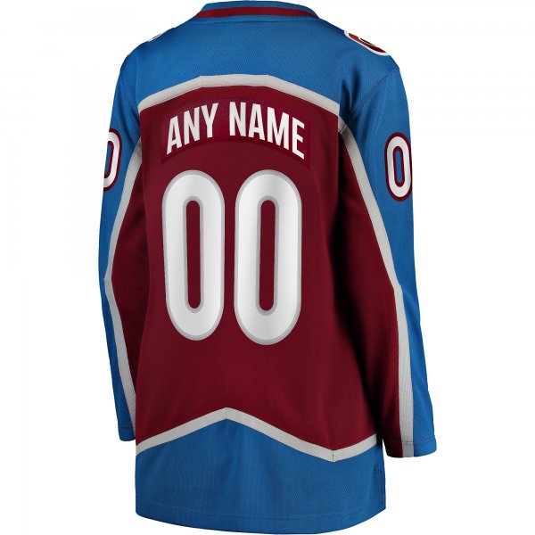 Women's Colorado Avalanche Fanatics Burgundy Home 2022 Stanley Cup Champions Breakaway Custom Jersey