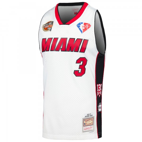 Unisex Miami Heat Dwyane Wade Mitchell & Ness White Hall of Fame Class of 2023 Throwback Swingman Jersey