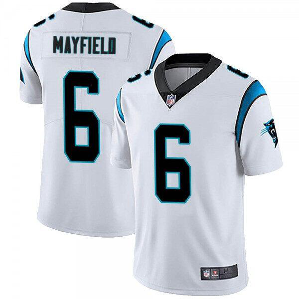 Men's Carolina Panthers #6 Baker Mayfield White Vapor Untouchable Limited Stitched Nike NFL Jersey