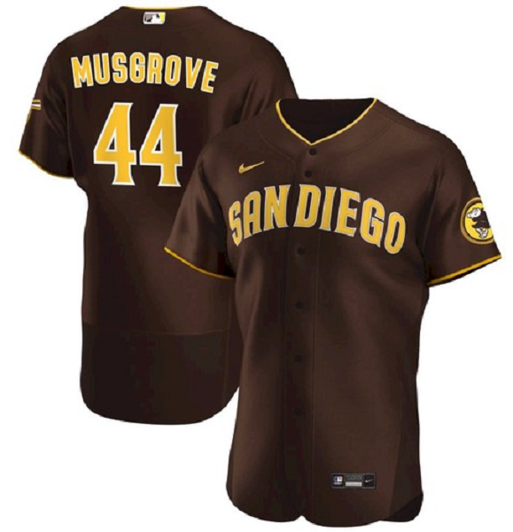 Men's San Diego Padres #44 Joe Musgrove Brown MLB Alternate Flex Base Jersey