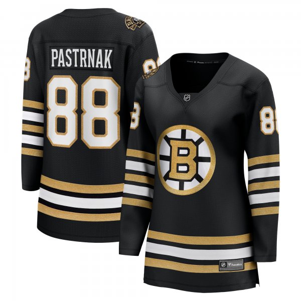 Women's Boston Bruins David Pastrnak Fanatics Black 100th Anniversary Premier Breakaway Player Jersey