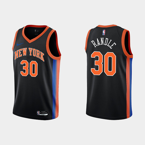 Men's New York Knicks #30 Julius Randle 2022-23 City Edition Black Swingman NBA Jersey