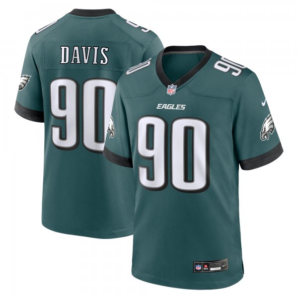 Men's Philadelphia Eagles Jordan Davis Nike Midnight Green Team Game Jersey