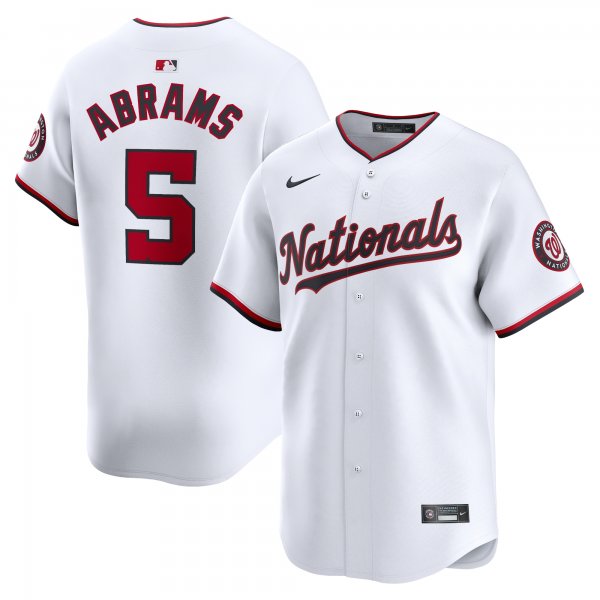 Men's Washington Nationals #5 CJ Abrams Nike White Home Limited Player Jersey