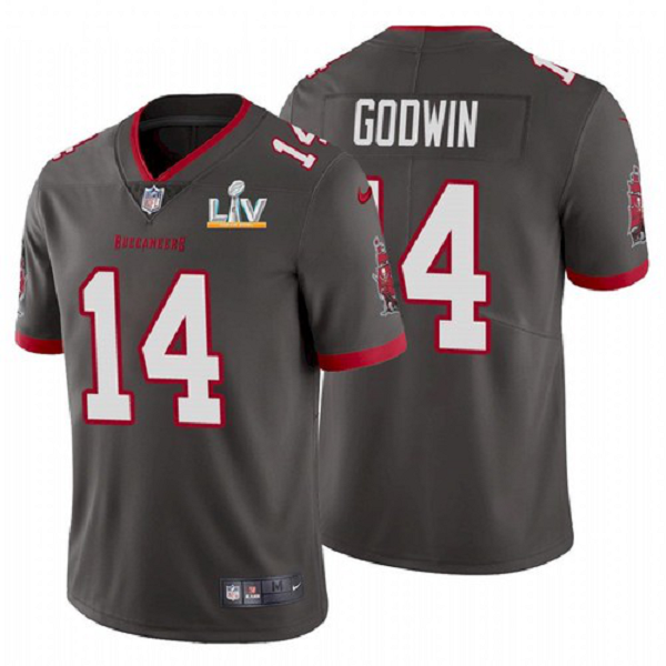 Men's Tampa Bay Buccaneers Chris Godwin Pewter 2021 Super Bowl LV Jersey