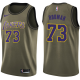 Nike Men's Los Angeles Lakers #73 Dennis Rodman Green Salute to Service Swingman NBA Jersey