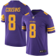 Nike Minnesota Vikings #8 Kirk Cousins Purple Youth Stitched NFL Limited Rush Jersey