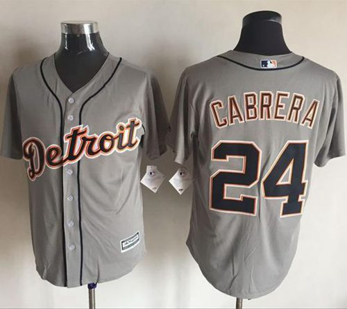 Detroit Tigers #24 Miguel Cabrera Grey New Cool Base Stitched MLB Jersey