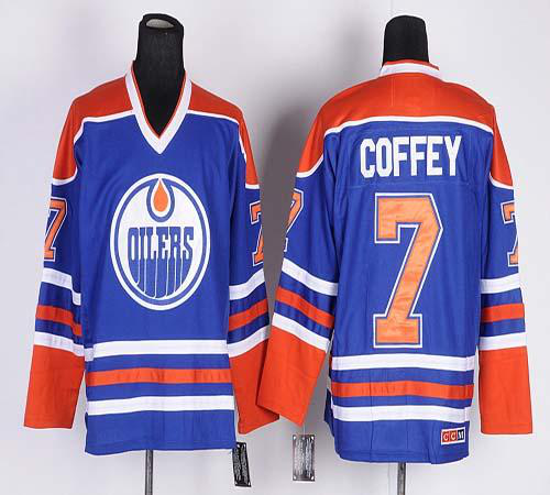 Edmonton Oilers #7 Paul Coffey Light Blue CCM Throwback Stitched NHL Jersey