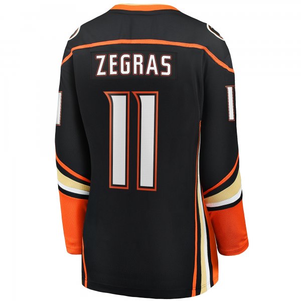 Women's Anaheim Ducks Trevor Zegras Fanatics Black Home Breakaway Player Jersey