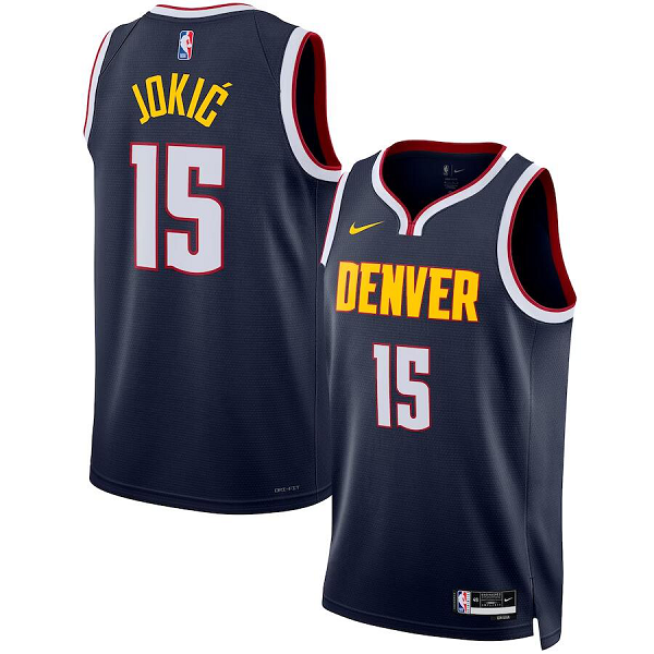 Men's Nike Denver Nuggets #15 Nikola Jokic Navy NBA Swingman Icon Edition Jersey