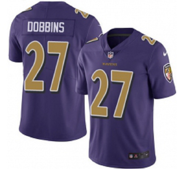 Nike Ravens 27 J K Dobbins Purple Men Stitched NFL Limited Rush Jersey