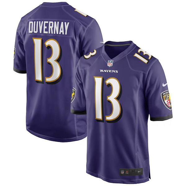 Men's Baltimore Ravens #13 Devin Duvernay Nike Purple Game Jersey