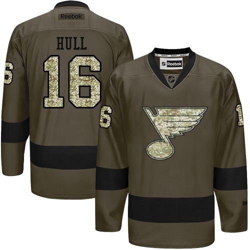 St. Louis Blues #16 Brett Hull Green Salute to Service Stitched NHL Jersey