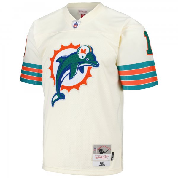 Men's Miami Dolphins Dan Marino Mitchell & Ness Cream Chainstitch Legacy Jersey