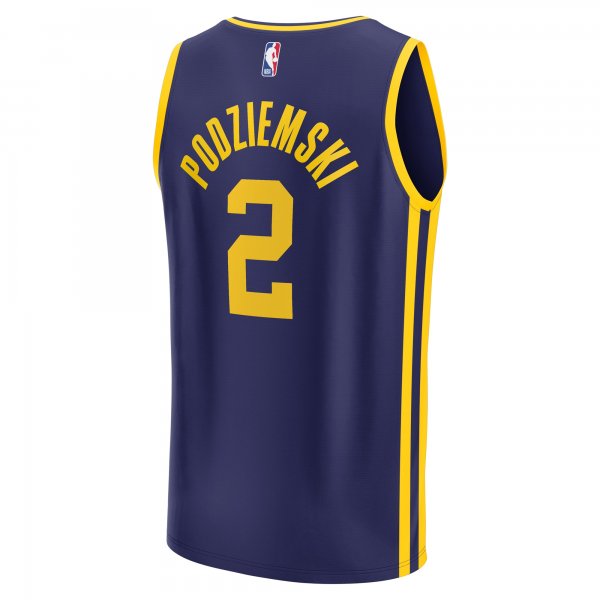 Men's Golden State Warriors Brandin Podziemski Fanatics Navy  Fast Break Replica Jersey - Statement Edition