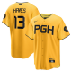 Men's Pittsburgh Pirates #13 Bryan Hayes Nike Gold 2023 City Connect Cool Base Player Jersey