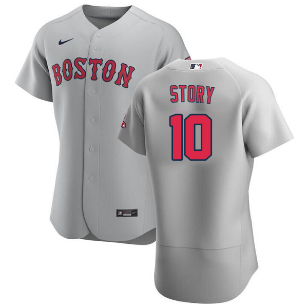 Men's Boston Red Sox #10 Trevor Story 2022 Grey Home Team MLB Jersey