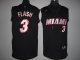 Men's Miami Heat #3 Dwyane Wade Stitched Black Flash Fashion NBA Jersey