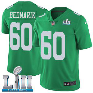 Men's Nike NFL Philadelphia Eagles #60 Chuck Bednarik Limited Green Rush Vapor Untouchable Super Bowl LII Jersey