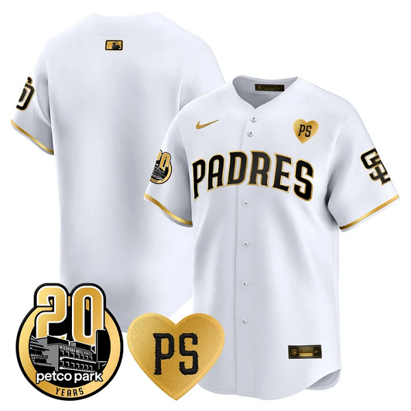 Men's San Diego Padres Blank For Peter & Petco Park 20th Patch Vapor Premier Limited All Stitched Cool Base Jersey