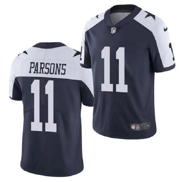 Men's Dallas Cowboys #11 Micah Parsons Navy 2021 NFL Draft Vapor Limited Stitched Jersey