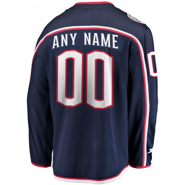 Men's Columbus Blue Jackets Fanatics Navy Home Breakaway Custom Jersey