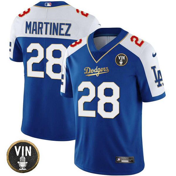 Men's Los Angeles Dodgers #28 J.D.Martinez 2023 Vapor Royal Gold Jersey