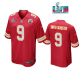 Men's Kansas City Chiefs #9 JuJu Smith-Schuster Red Super Bowl LVII Game Jersey