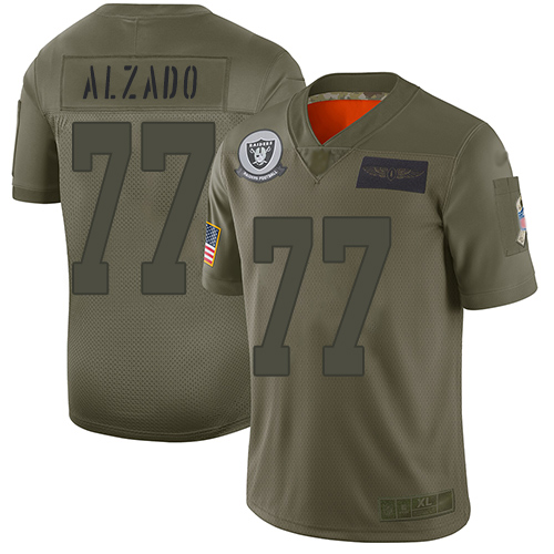 Men's Las Vegas Raiders #77 Lyle Alzado Camo Stitched NFL Limited 2019 Salute To Service Jersey