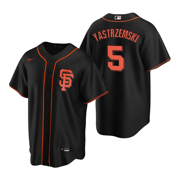 Men's San Francisco Giants #5 Mike Yastrzemski Alternate Cool Base MLB Black Jersey