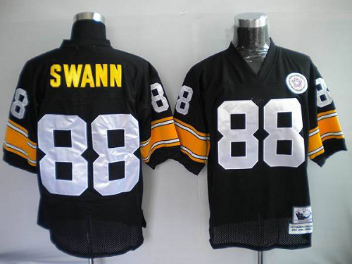 Men's Mitchell And Ness Pittsburgh Steelers #88 Lynn Swann Black Stitched Throwback NFL Jersey