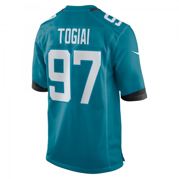 Men's Jacksonville Jaguars Tommy Togiai Nike  Teal Team Game Jersey