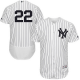 New York Yankees #22 Jacoby Ellsbury White Strip Flexbase Collection Stitched MLB Jersey